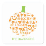 Stylish Pumpkin Halloween Gift Tag Stickers stickers