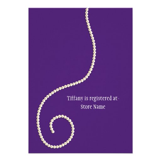 Stylish Purple and Pearls Bridal Shower Invitation