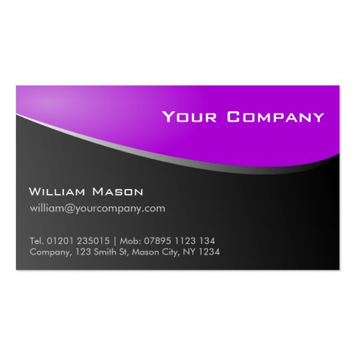 Stylish Purple, Company Business Card (front side)
