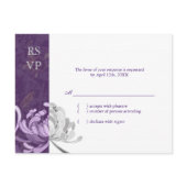 Stylish Purple & White Mum Wedding RSVP (4.25x5.6) postcard