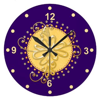 Stylish Purple & Yellow Wall Clock