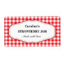 Stylish red and white gingham canning jar labels