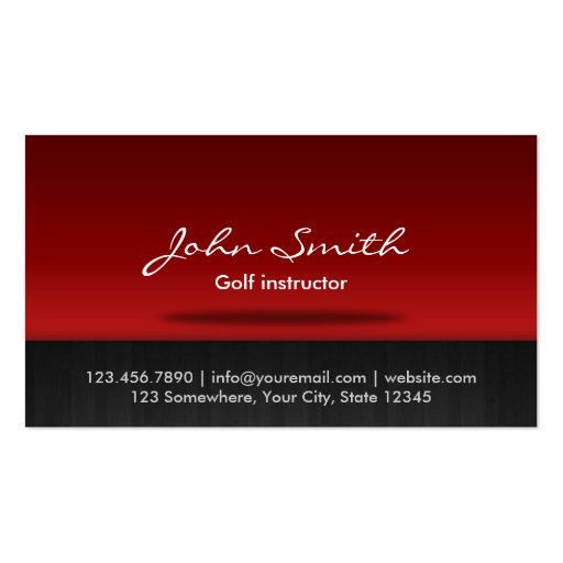 Stylish Red Stage Golf Business Card