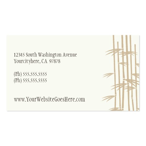 Stylish relaxing salon and spa business cards (back side)