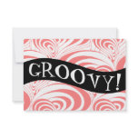 Stylish Retro Coral Galaxy Swirl Groovy Invitation