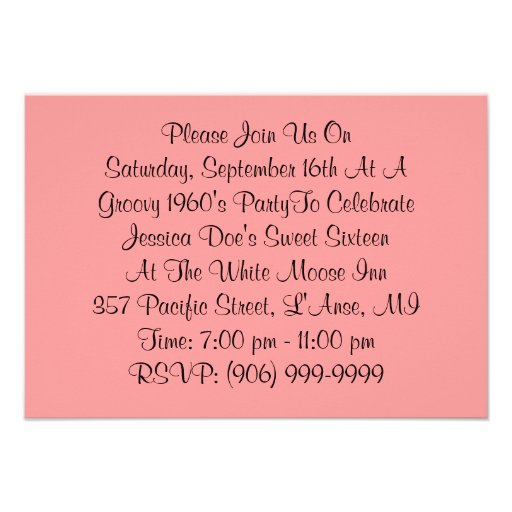 Stylish Retro Coral Galaxy Swirl Groovy Invitation