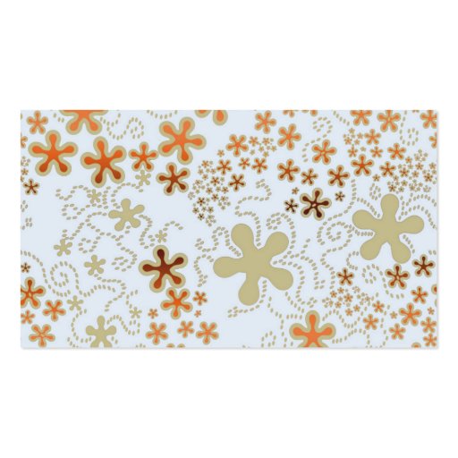 Stylish retro floral Business Card (back side)