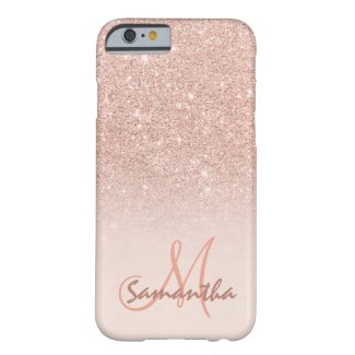 Stylish rose gold ombre pink block personalized