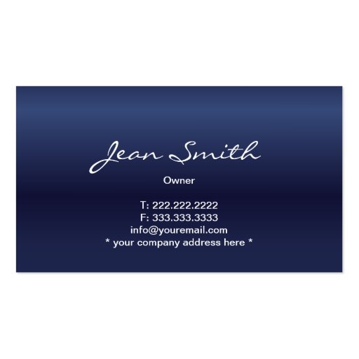 Stylish Royal Blue Boutique Business Card (back side)