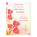 Stylish salmon pink tulips wedding invitation