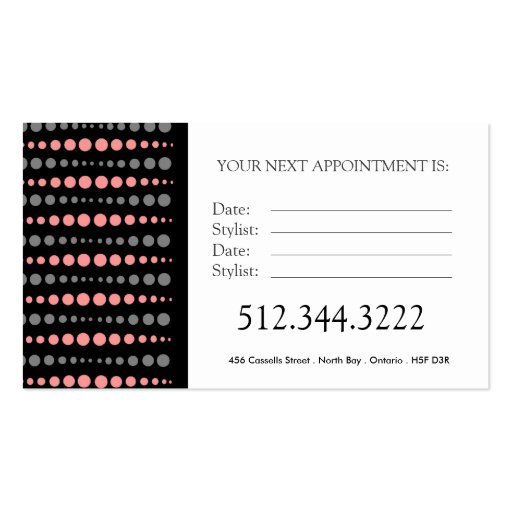 Stylish Salon Appointment Cards :: Business Cards (back side)