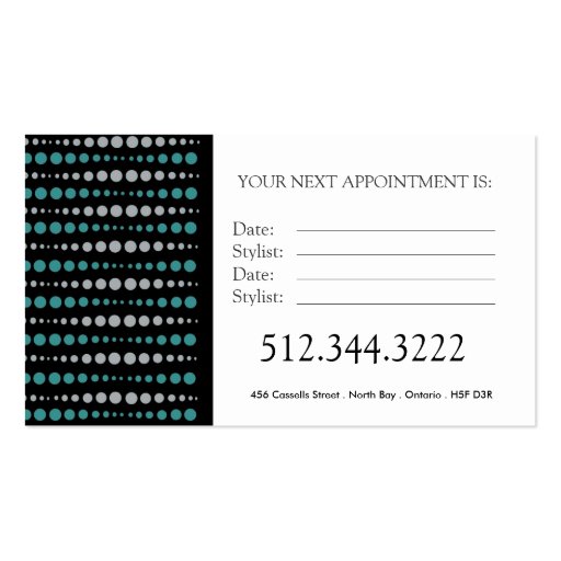 Stylish Salon Appointment Cards :: Business Cards (back side)