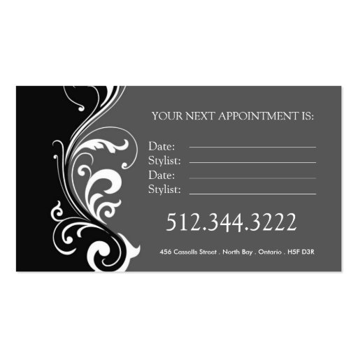 Stylish Salon Business Cards (back side)