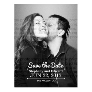 Stylish Save the Date Photo Postcard