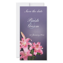 STYLISH SAVE THE DATE - Pink Lilies photo cards