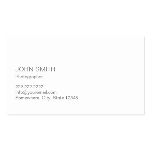 Stylish Script Custom Cover image Photography Business Cards (back side)