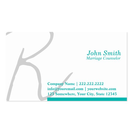 Stylish Script Marriage Counseling Business Card (front side)