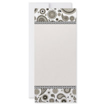 Stylish Sea Green paisley pattern Custom Rack Card
