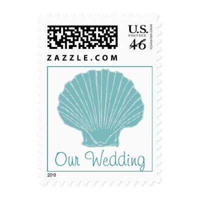 Stylish Sea Shell Wedding Stamp