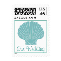 Stylish Sea Shell Wedding Stamp
