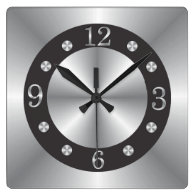 Stylish Silver And Black Wall Clock
