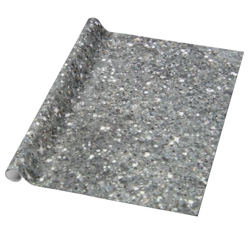 Stylish Silver Glitter Glitz Wrapping Paper Zazzle