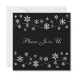 Stylish Silver Snowflakes Invitation Template