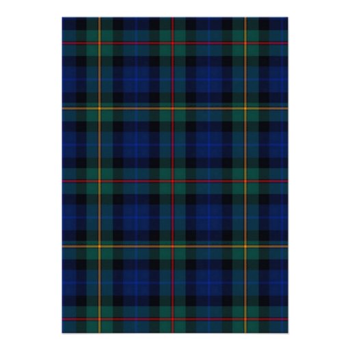 Stylish Smith Tartan Plaid Custom Wedding Custom Invitation