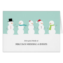 Stylish Snowmen Business/Corporate Holiday Card cards