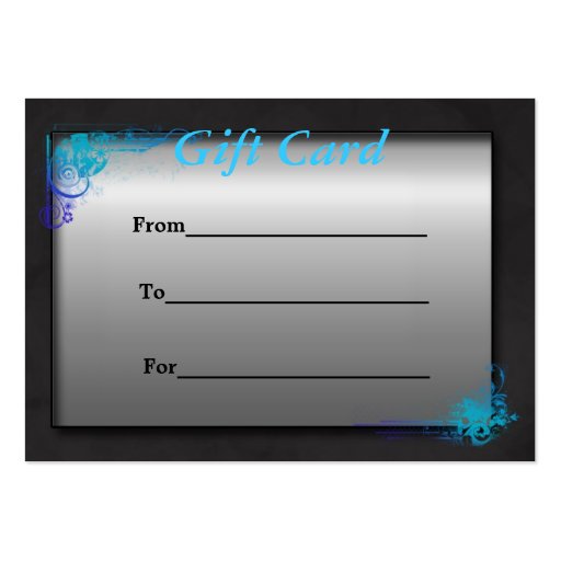 Stylish Spa Floral Blue Turquoise Gift Card Business Cards (front side)