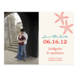 Stylish Starfish Photo Save The Date Postcard