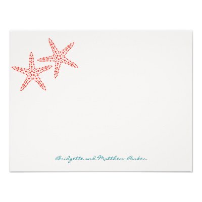 Stylish Starfish Thank You Cards Announcement