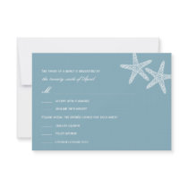 Stylish Starfish Wedding RSVP/Response Cards Invitations