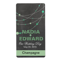 Stylish Strands chalkboard mint Wine Label