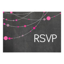 Stylish Strands RSVP chalkboard fuschia Invites