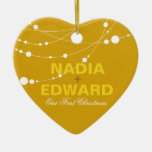 Stylish Strands | yellow white Photo Ornaments