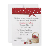 Stylish Strawberries Tea Party Invitation