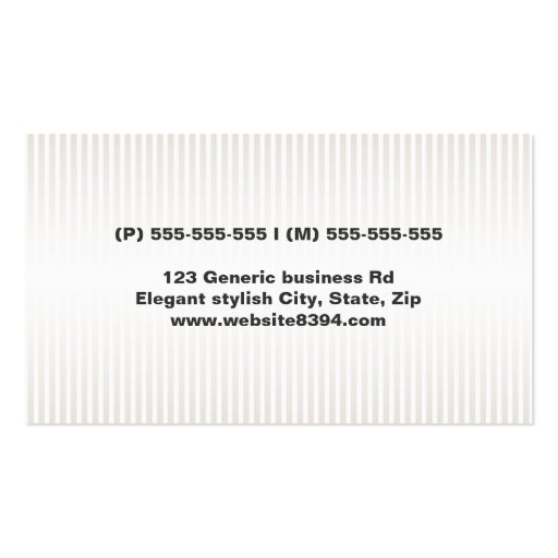 Stylish stripes elegant personal professional business card templates (back side)