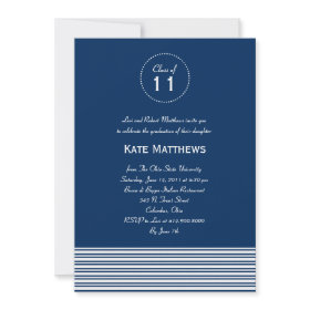 Stylish Stripes Graduation Party Invitation