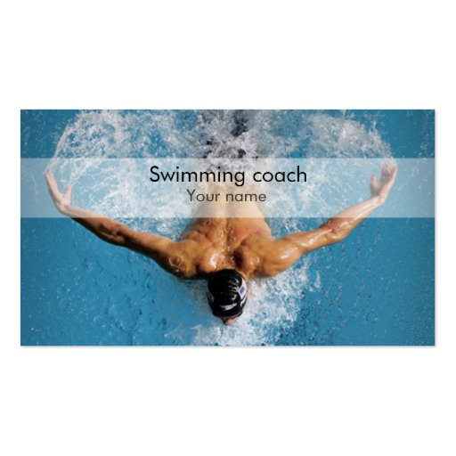 Stylish swimming coach business card