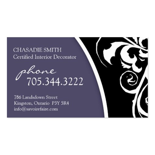 Stylish Swirl :: Business Card (back side)