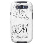 Stylish Swirl Custom Monogram Samsung Galaxy S3 Cases