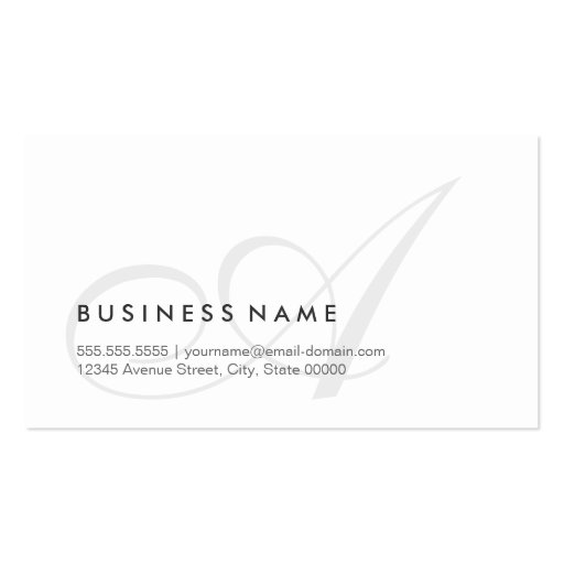Stylish Swirl Monogram - Black and White Business Cards (back side)