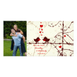 Stylish swirl vines birds save the date photocard photo card template