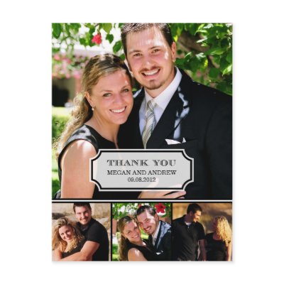 Stylish Tab Wedding Thank You Card Postcard