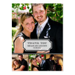 Stylish Tab Wedding Thank You Card Postcard
