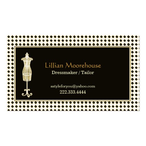 Stylish Tailor Shop Business Card (front side)