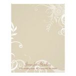 Stylish Tan & White Custom Letterhead Stationery