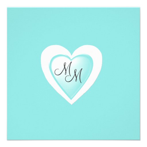 Stylish Taupe and Aqua Blue Wedding Invitation