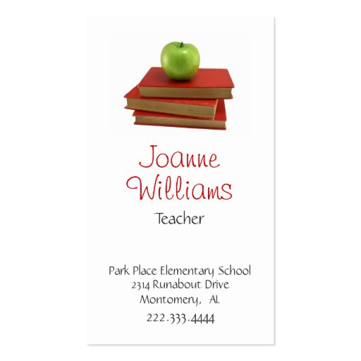 Stylish Teacher Business Card (front side)